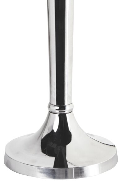 Svietnik strieborný kov hliník 40 cm na jednu sviečku moderný glamour štýl doplnky dekorácie