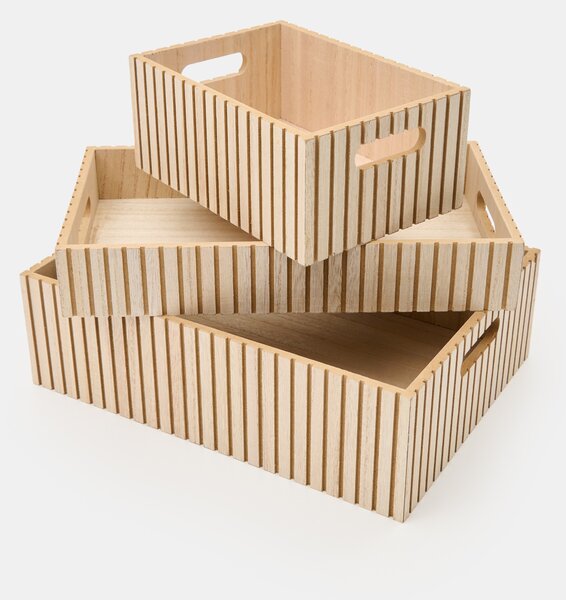 Sinsay - Úložný box s lamelovým vyhotovením - béžová