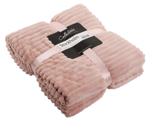 Růžový plyšový pléd Stockholm old pink - 150 * 200 cm - Collectione