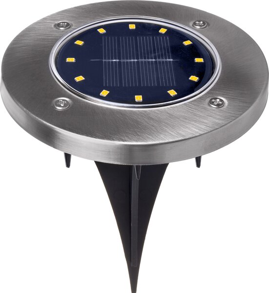 Maclean MCE318 LED solárne zemné svetlo so zemným hrotom 12 LED SMD neutrálna biela 4000K 0,7W solárna lampa pre vonkajšie osvetlenie chodníkov záhradné svetlá IP44 (1x kus)