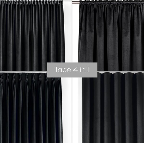 Čierny zamatový dimout záves 140x300 cm Velto – Filumi