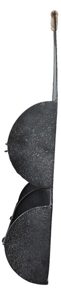 Čierna antik kovová nástenná polica so 4mi boxmi - 35*41*66 cm - Clayre & Eef