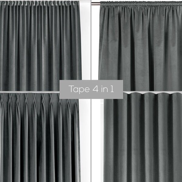 Tmavosivý zamatový dimout záves 200x250 cm Velto – Filumi