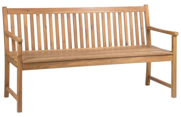 Záhradná lavica 160 cm VESTFOLD (drevo) (svetlé drevo). Vlastná spoľahlivá doprava až k Vám domov. 1019223