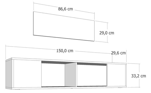 NovýNábytok.sk TV stolík/skrinka Kondor C (biela). Akcia -16%. Vlastná spoľahlivá doprava až k Vám domov. 1127732