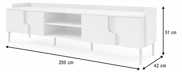 Široký TV stolík Positano - macadamia / dub mavelie