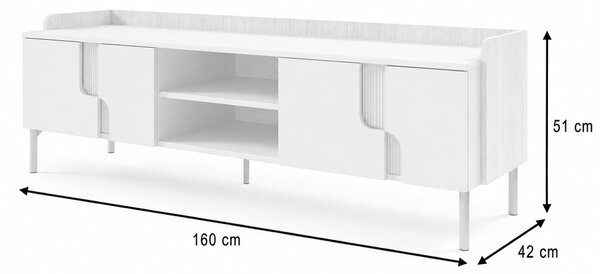 TV stolík Positano - kašmír / orech alba