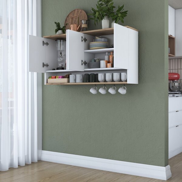 NovýNábytok.sk Kuchynská horná skrinka Jeano (orech + biela). Akcia -18%. Vlastná spoľahlivá doprava až k Vám domov. 1127740