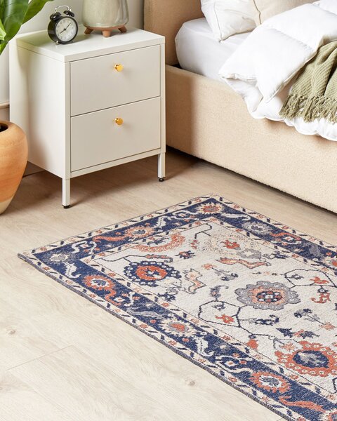 Koberec viacfarebný bavlna polyester 80 x 150 cm orientálny vzor vintage bytové doplnky
