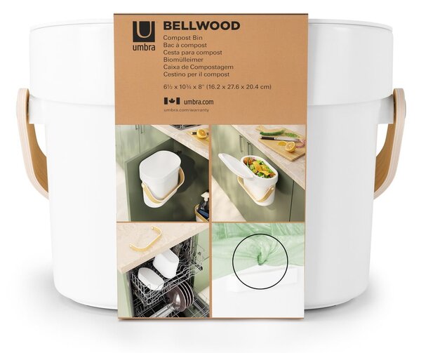Biela nádoba na kompostovateľný odpad 4 l Bellwood – Umbra