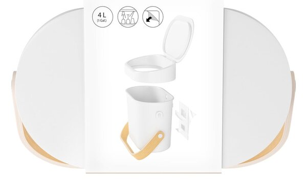Biela nádoba na kompostovateľný odpad 4 l Bellwood – Umbra