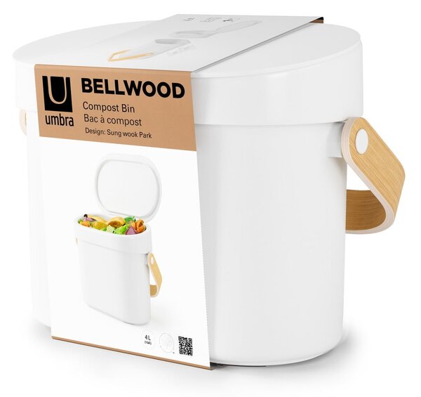 Biela nádoba na kompostovateľný odpad 4 l Bellwood – Umbra