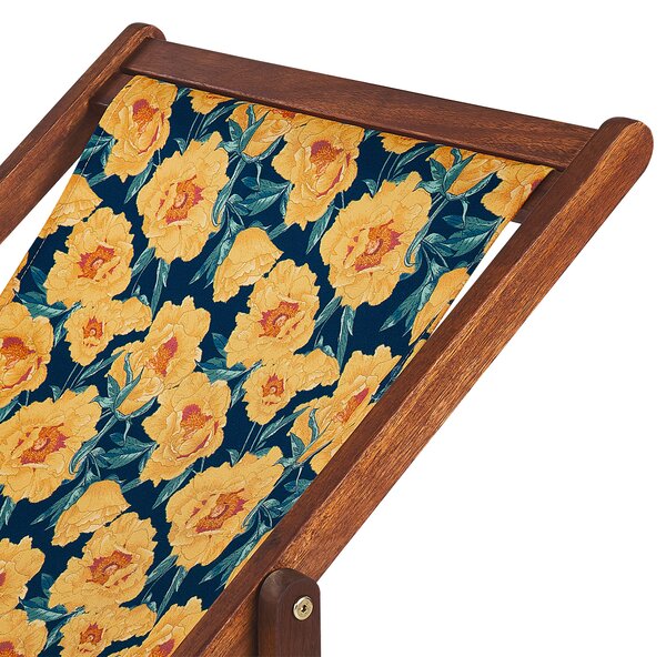 Sada 2 náhradných poťahov na záhradné ležadlo polyester 113 x 44 cm so vzorom kvetov