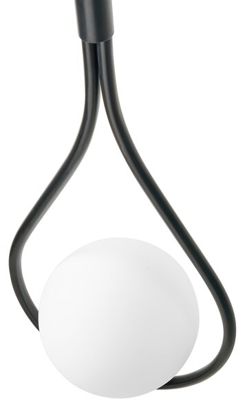 Nástenná lampa čierna kovová sklenené tienidlo elegantné svietidlo v tvare kvapky moderný glamour