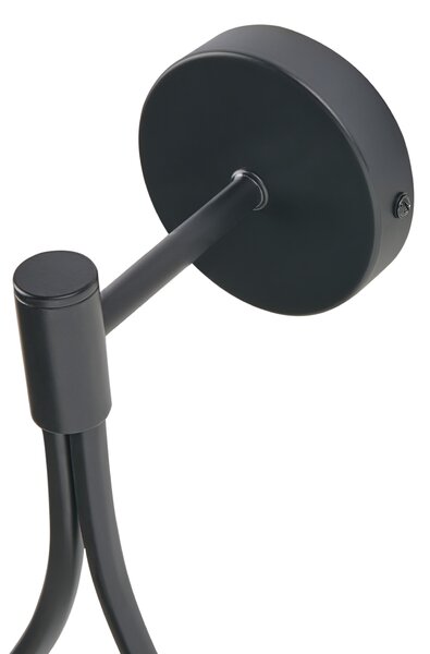 Nástenná lampa čierna kovová sklenené tienidlo elegantné svietidlo v tvare kvapky moderný glamour