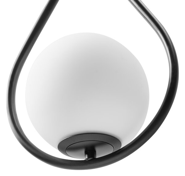 Nástenná lampa čierna kovová sklenené tienidlo elegantné svietidlo v tvare kvapky moderný glamour