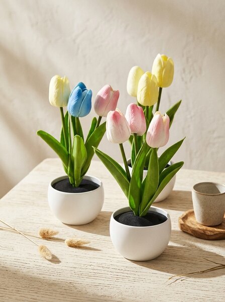 Sinsay - Dekoratívne tulipány v kvetináči - ružová