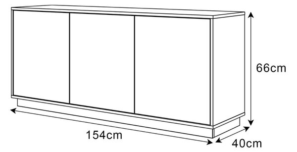 KOMODA ALWIN BIELA VYSOKÝ LESK 153cm