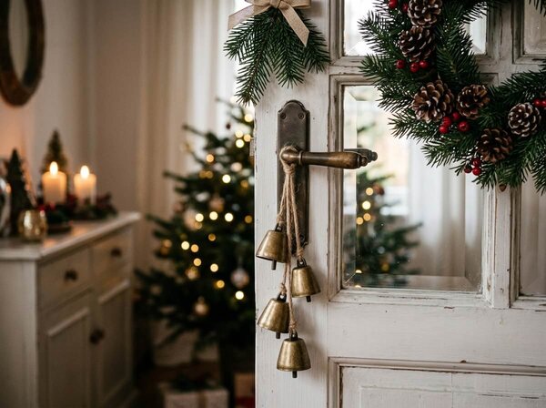 Vianočná závesná dekorácia GOLDEN BELLS 35 cm, zlatá