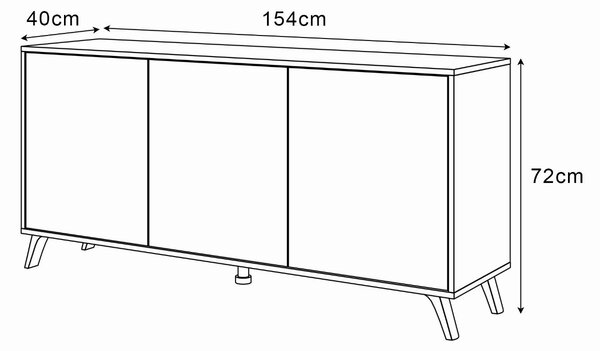 KOMODA ALWIN ČIERNA DUB ARTISAN BEZUCHYTKOVÁ 153 cm