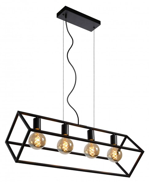 Lucide 00425/04/30 závesné stropné svietidlo Fabian 4x40W | E27 - čierna, stmievateľné