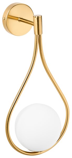 Nástenná lampa zlatá kovová sklenené tienidlo elegantné svietidlo v tvare kvapky moderný glamour