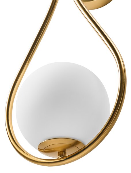 Nástenná lampa zlatá kovová sklenené tienidlo elegantné svietidlo v tvare kvapky moderný glamour