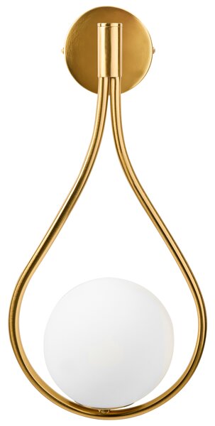 Nástenná lampa zlatá kovová sklenené tienidlo elegantné svietidlo v tvare kvapky moderný glamour
