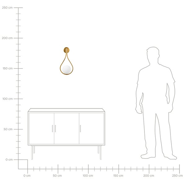 Nástenná lampa zlatá kovová sklenené tienidlo elegantné svietidlo v tvare kvapky moderný glamour
