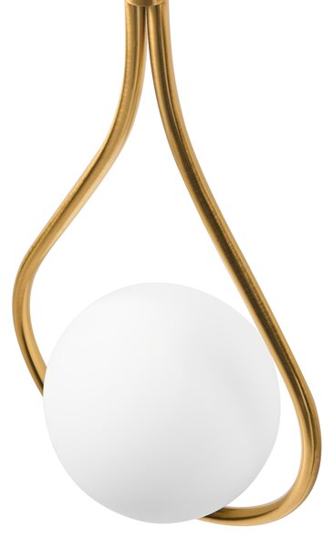 Nástenná lampa zlatá kovová sklenené tienidlo elegantné svietidlo v tvare kvapky moderný glamour