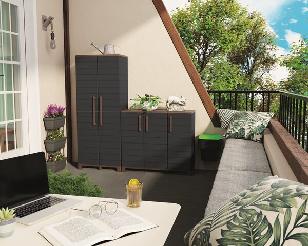 Plastová upratovacia skriňa, 1690 x 680 x 370 mm, antracit