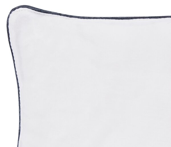 Vankúš na spanie biely bavlna japara 40 x 80 cm polyesterová výplň nízky profil