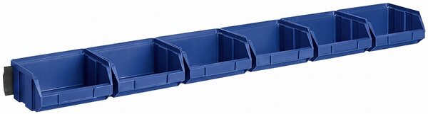 Oceľové lišty s plastovými boxmi, 6x box 100 x 95 x 50 mm