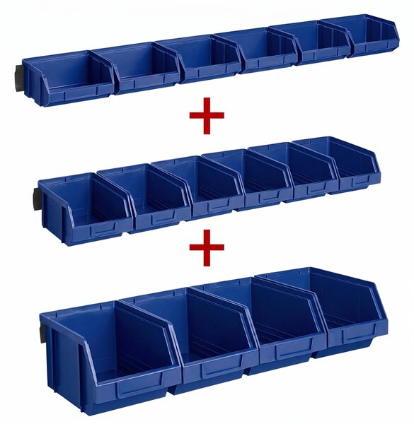 Sada lišty s boxami 2+1 ZADARMO, mix veľkostí, modrá