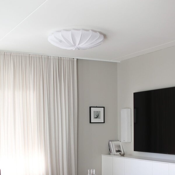 Stropné Lampa Watt & Veke, Anna, stmievateľné, Biela, Obývacia izba, Tkanina / Textil, Dizajnový