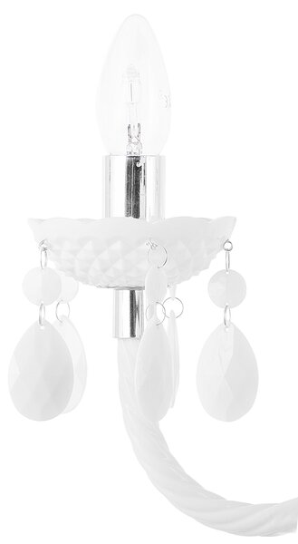 Luster biely s kryštálmi 155 cm so 6 žiarovkami moderný glamour štýl obývačka jedáleň