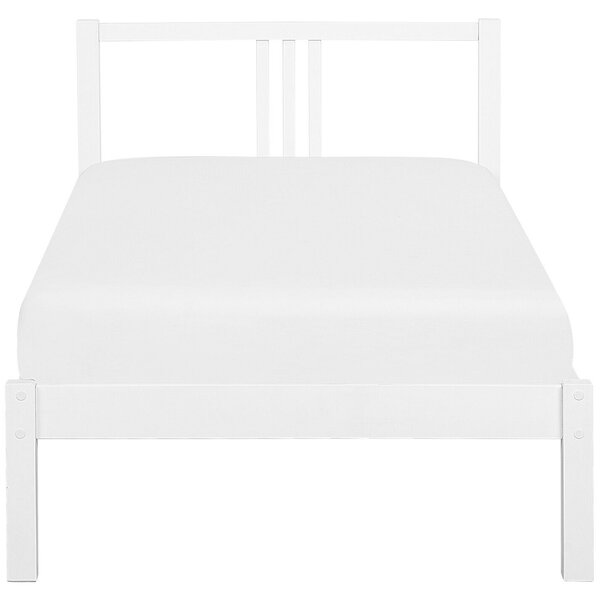 Posteľ biela z borovicového dreva 90 x 200 cm rám postele s lamelovým roštom moderná