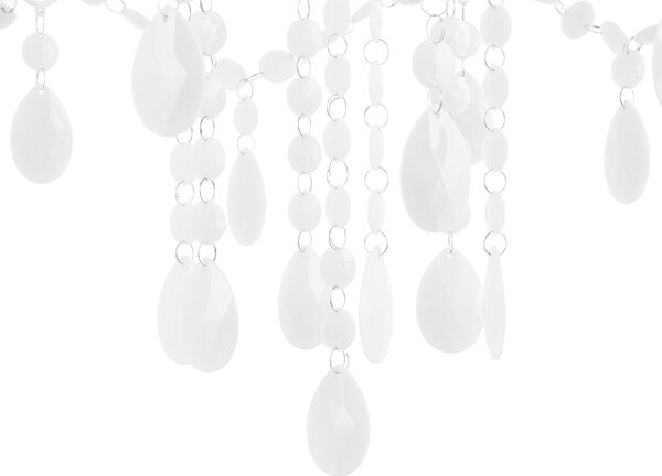 Luster biely s kryštálmi 155 cm so 6 žiarovkami moderný glamour štýl obývačka jedáleň