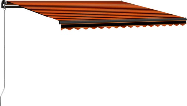 Maison Exclusive – Manuálna markíza, 4,5 x 3 m, oranžovo-hnedá, s horizontálnymi pruhmi