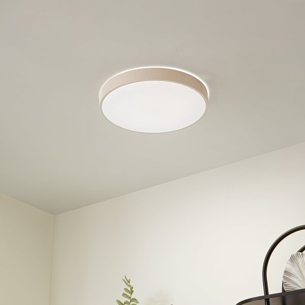 Stropné Lampa Lindby, Zylo, stmievateľné, Béžová, Obývacia izba, Plast