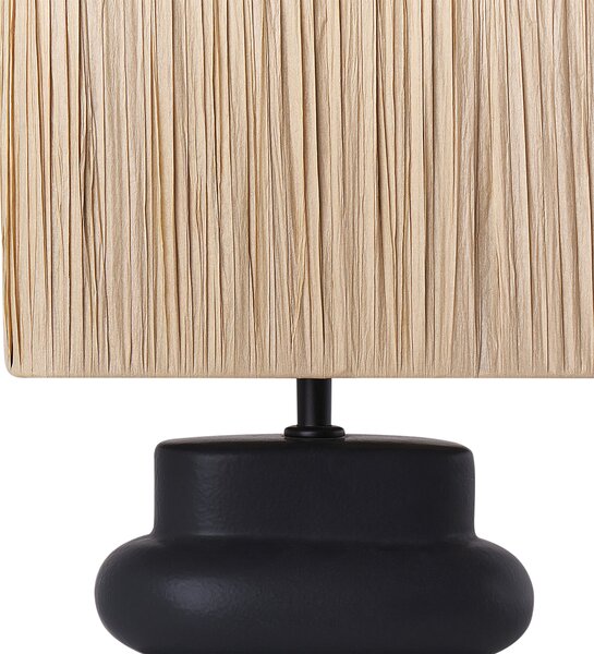 Stolná lampa čierny keramický podstavec papierové tienidlo osvetlenie do interiéru minimalistický dizajn