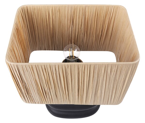 Stolná lampa čierny keramický podstavec papierové tienidlo osvetlenie do interiéru minimalistický dizajn