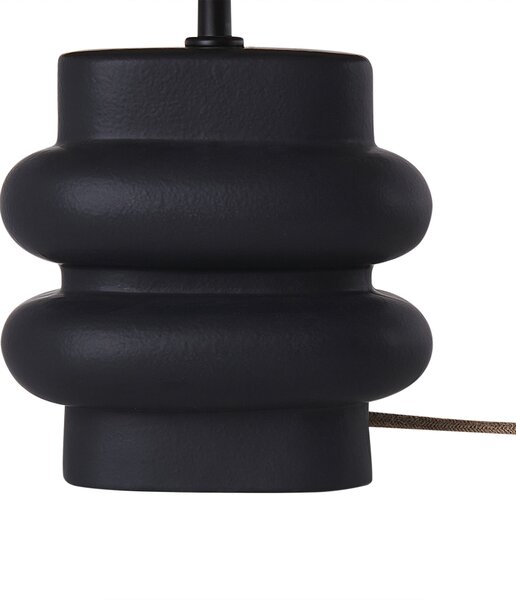 Stolná lampa čierny keramický podstavec papierové tienidlo osvetlenie do interiéru minimalistický dizajn