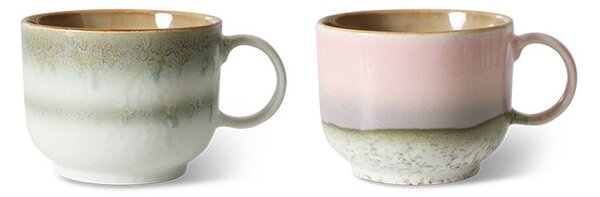Set 2ks hrnček na čaj 70s Lush Tea - 14 * 10 * 8cm / 425 ml - HKLIVING