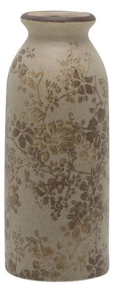Béžová antik keramická váza s jesennými kvetmi Melun - Ø 8*20 cm - Chic Antique
