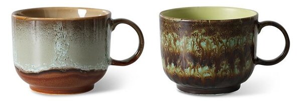 Set 2ks hrnček na čaj 70s Lush Tea - 14 * 10 * 8cm / 425 ml - HKLIVING