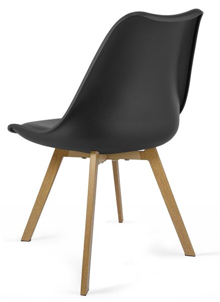 Jedálenská stolička RAM čierna / hnedé nohy