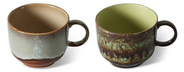 Set 2ks hrnček na čaj 70s Lush Tea - 14 * 10 * 8cm / 425 ml - HKLIVING