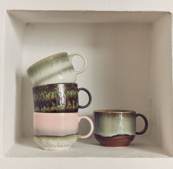Set 2ks hrnček na čaj 70s Lush Tea - 14 * 10 * 8cm / 425 ml - HKLIVING