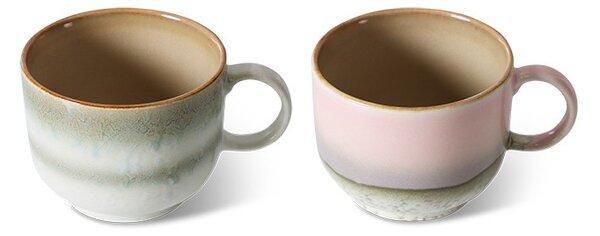 Set 2ks hrnček na čaj 70s Lush Tea - 14 * 10 * 8cm / 425 ml - HKLIVING